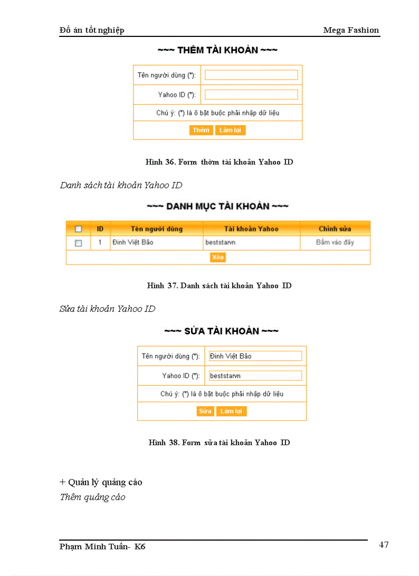 image for page Quản lý hệ thống bán quần áo online. Được đặt tên là Mega fashion.