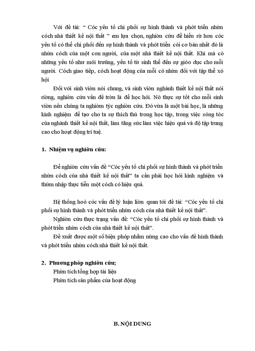image for page Các yếu tố chi phối sự hình thành và phát triển nhân cách nhà thiết kế nội thất