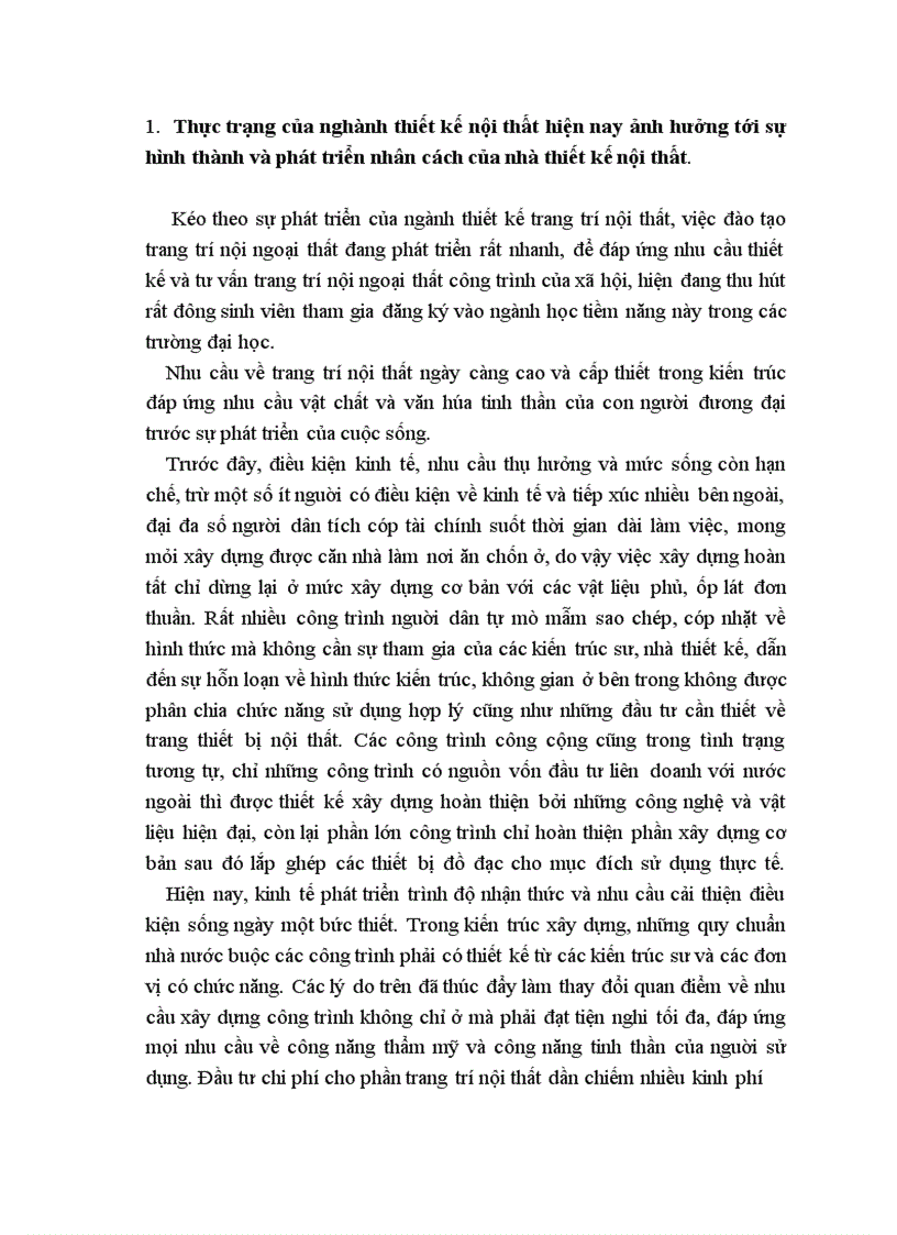 image for page Các yếu tố chi phối sự hình thành và phát triển nhân cách nhà thiết kế nội thất