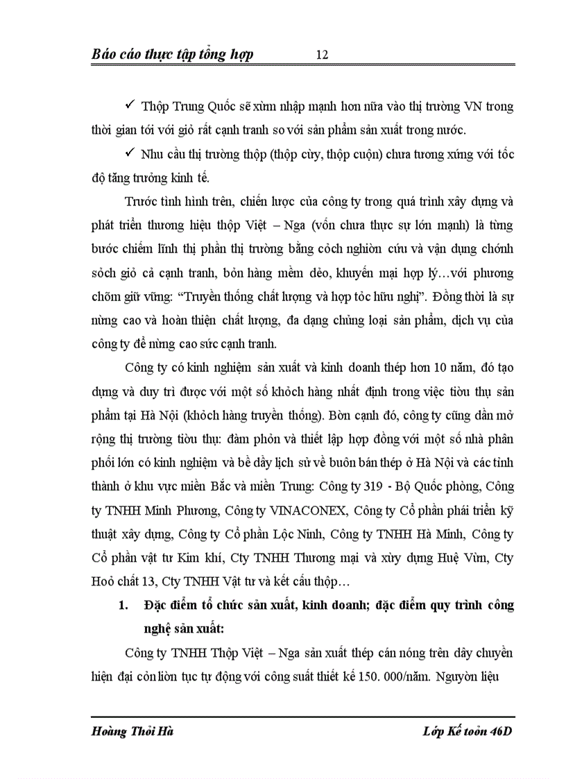 image for page Báo cáo thực tập tổng hợp tại Công ty TNHH Thép Việt – Nga VINAFCO