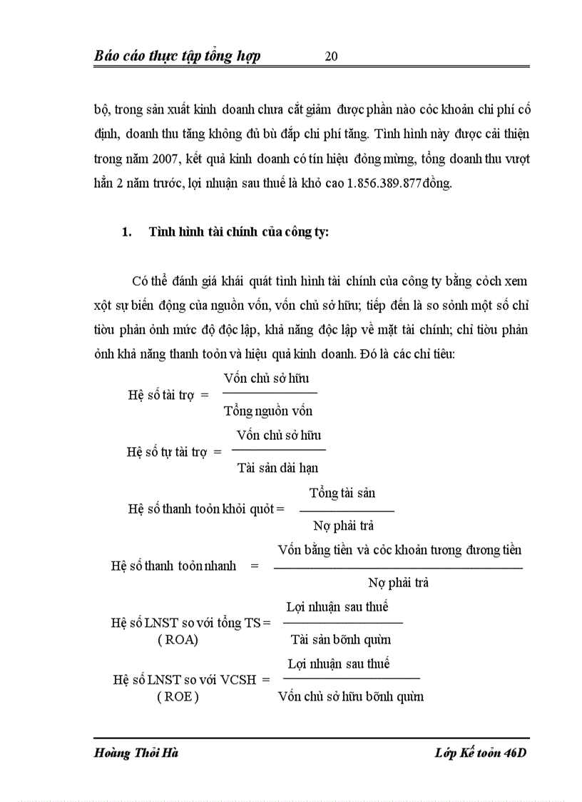 image for page Báo cáo thực tập tổng hợp tại Công ty TNHH Thép Việt – Nga VINAFCO