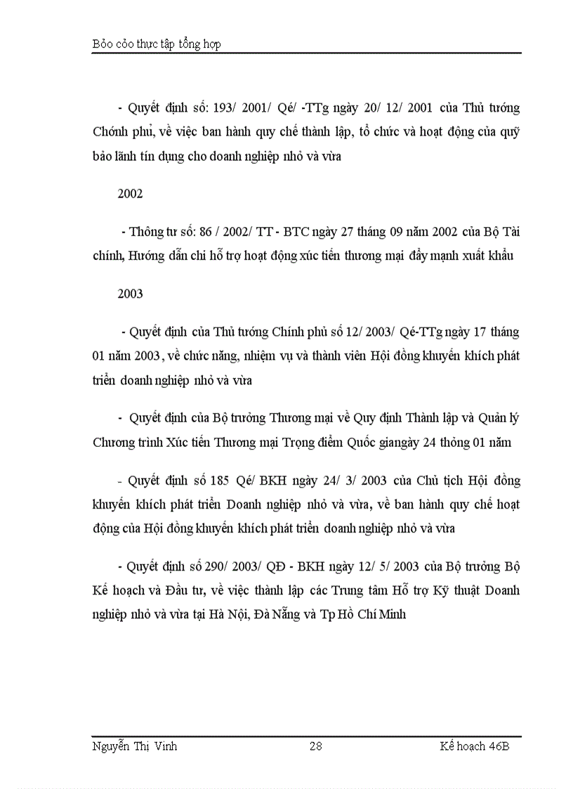 image for page Báo cáo thực tập tổng hợp của Cục phát triển doanh nghiệp nhỏ và vừa (DNNVV)