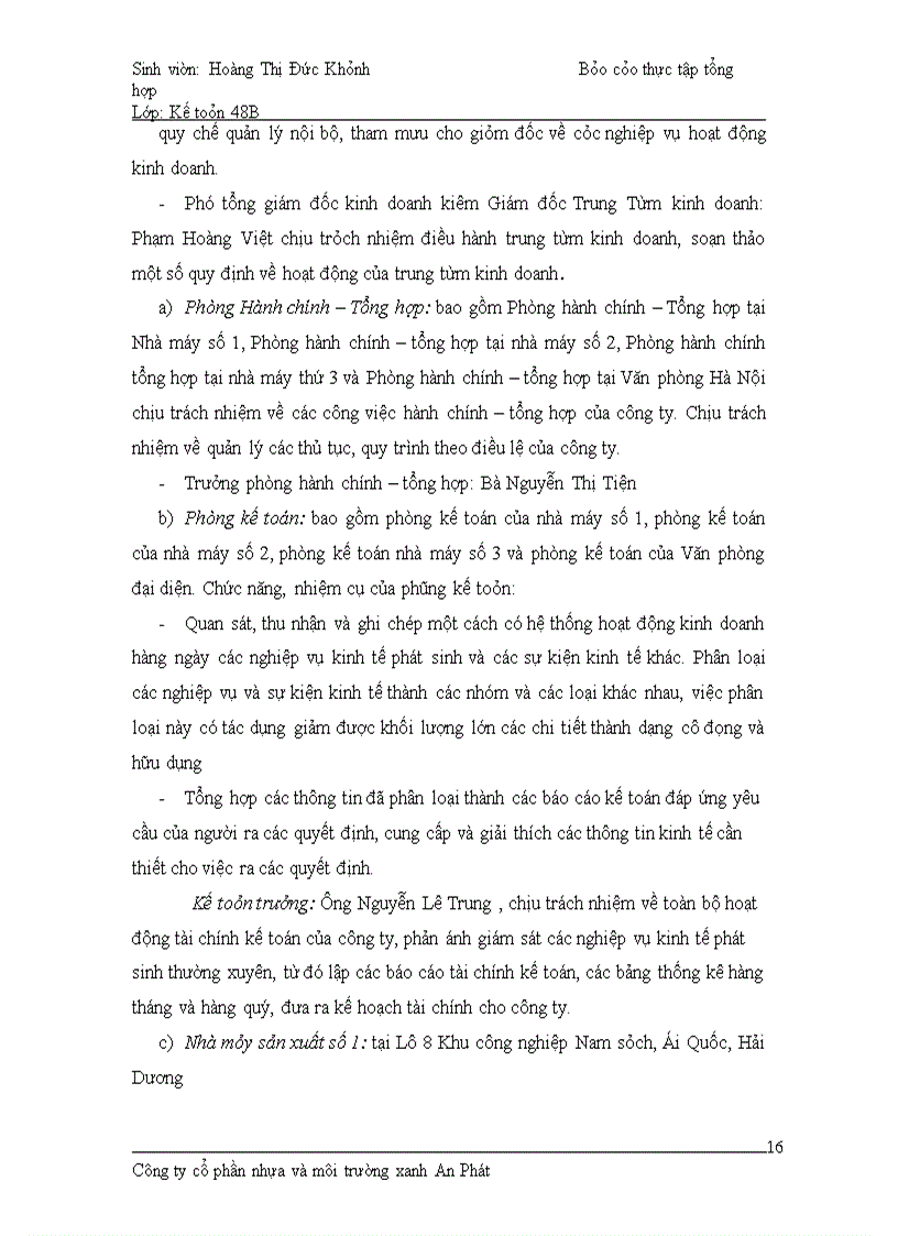 image for page Báo cáo thực tập tổng hợp Công ty cổ phần Nhựa và Môi trường xanh An Phát