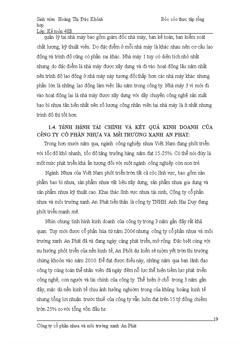image for page Báo cáo thực tập tổng hợp Công ty cổ phần Nhựa và Môi trường xanh An Phát