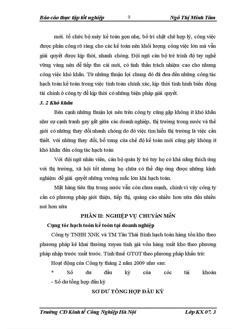 image for page Báo cáo thực tập tổng hợp tại công ty TNHH XNK VÀ TM TÂN THÁI BÌNH