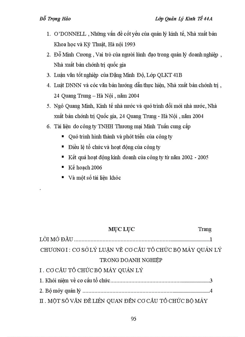 image for page Hoàn thiện cơ cấu tổ chức bộ máy quản lý tại công ty TNHH Thương mại Minh Tuấn