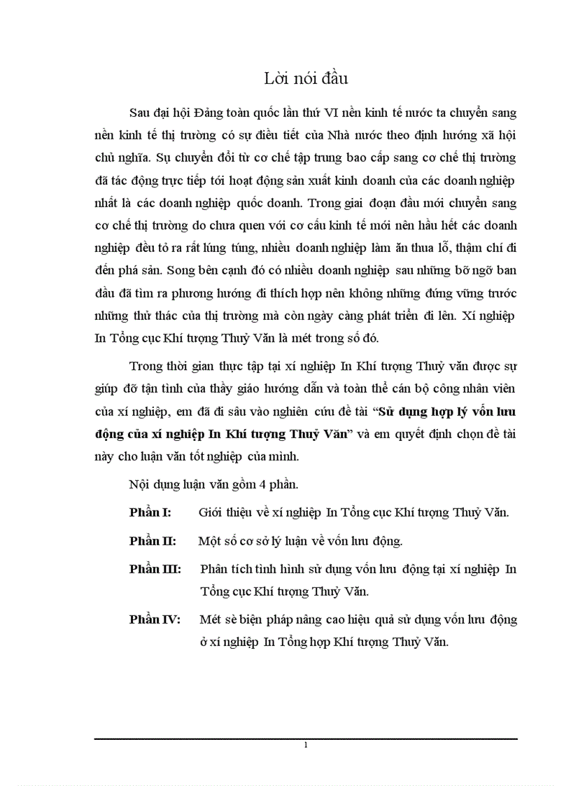 image for page Sử dụng hợp lý vốn lưu động của xí nghiệp In Khí tượng Thuỷ Văn