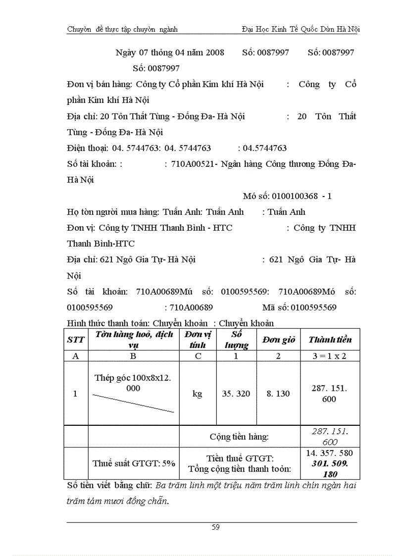 image for page Báo cáo thực tập tổng hợp về Công ty Cổ phần Kim khí Hà Nội