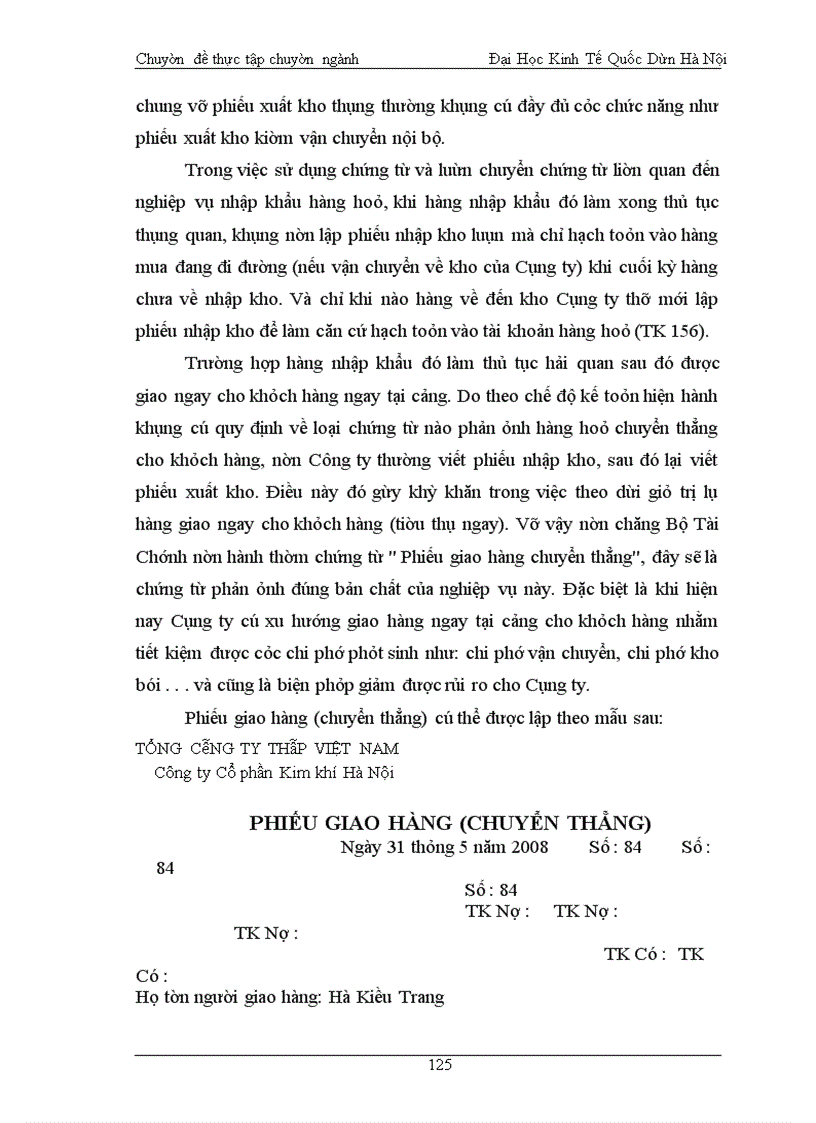 image for page Báo cáo thực tập tổng hợp về Công ty Cổ phần Kim khí Hà Nội