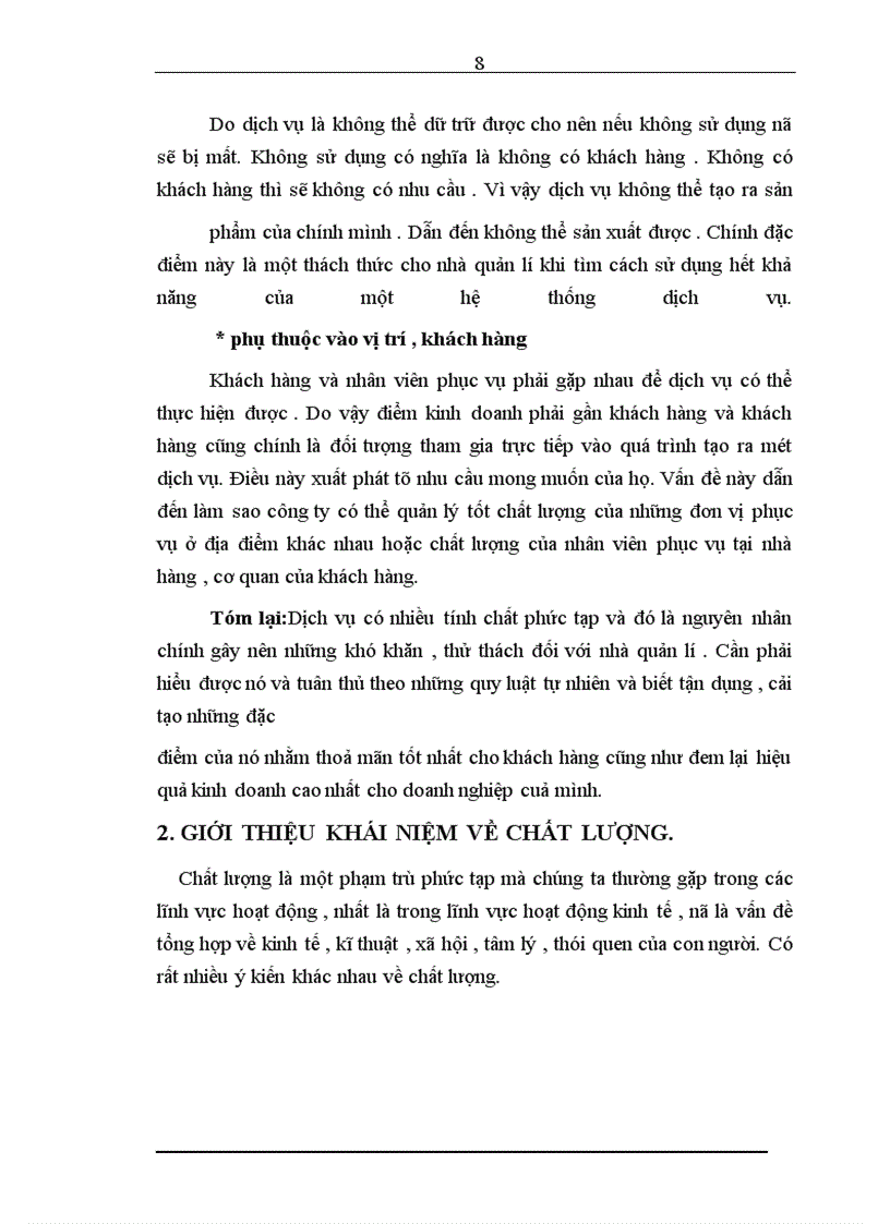 image for page Một số kiến nghị hoàn nhằm thiện chất lượng dịch vụ và tiến tới áp dụng hệ thốngTQM tại công ty khách sạn du lịch Kim Liên.