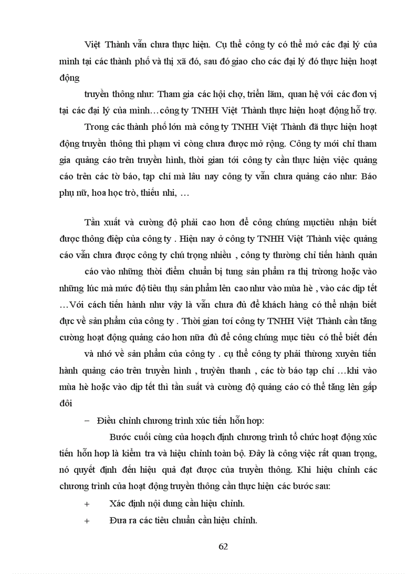 image for page Hoạt động xúc tiến hỗn hợp của công ty TNHH Việt Thành : Thực trạng và các giải pháp