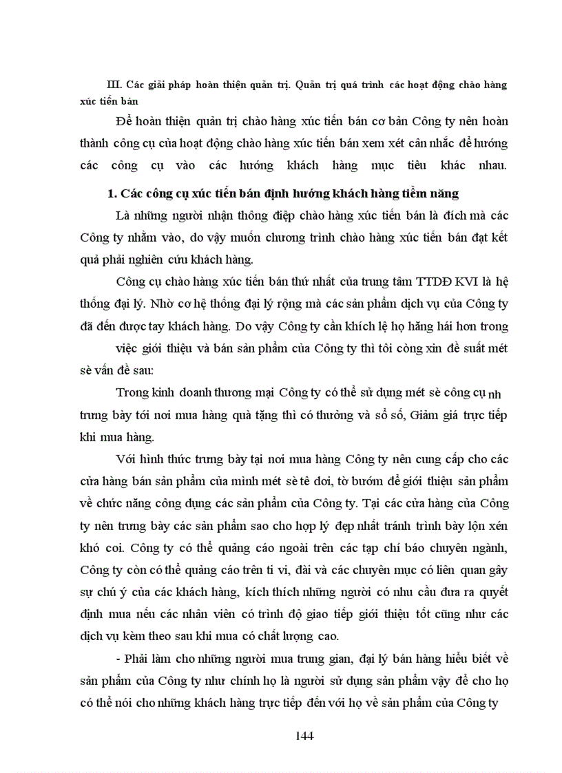 image for page Hoàn thiện hoạt động chào hàng và xúc tiến bán hàng tại trung tâm Thông tin di động khu vựcI
