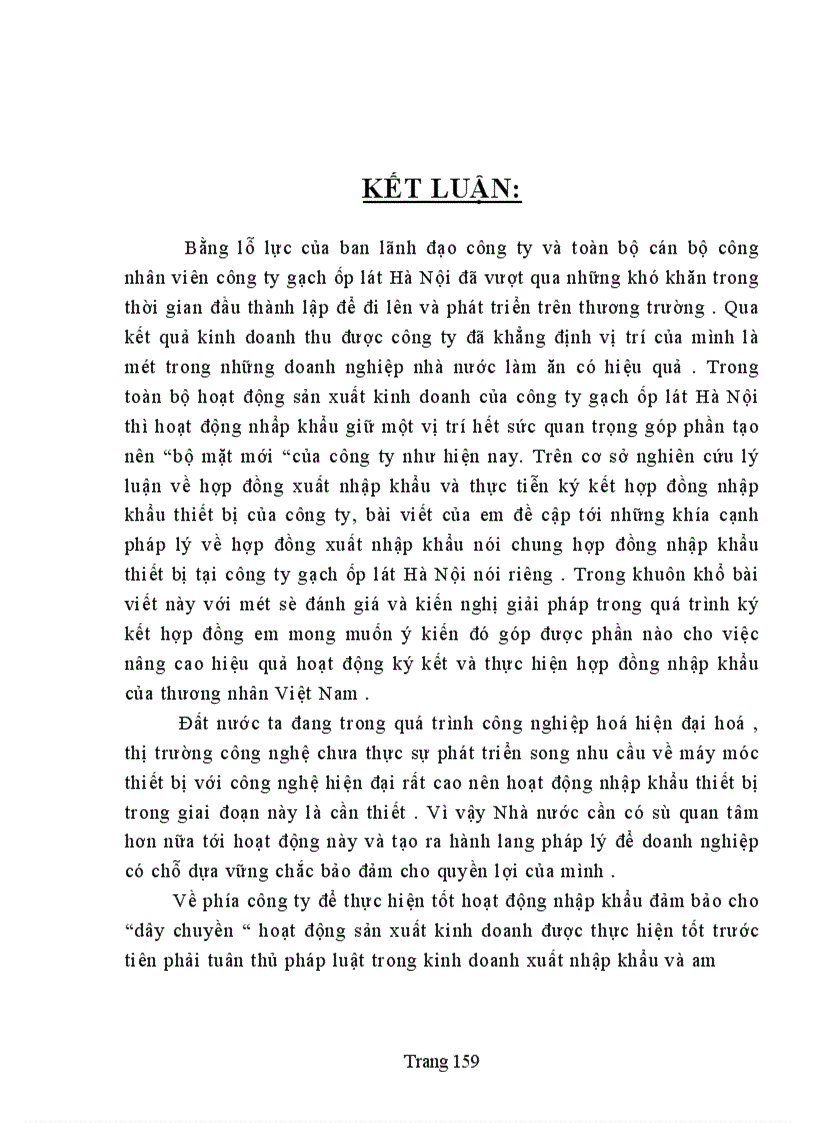 image for page Cơ sở pháp lý và thực tiễn kí kết, thực hiện hợp đồng nhập khẩu thiết bị tại công ty Gạch ốp lát Hà Nội