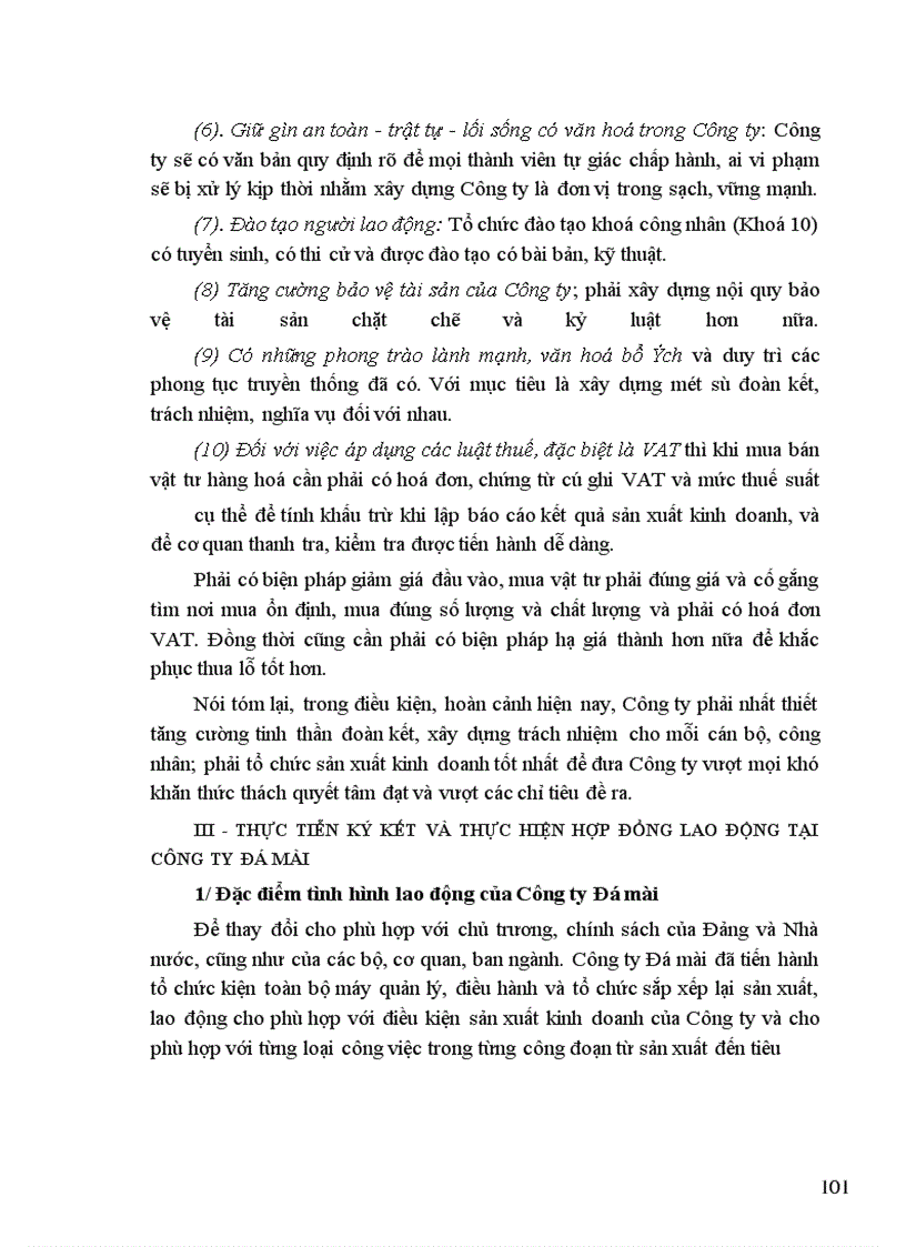 image for page Thực tiễn ký kết và thực hiện họp đồng lao động tại Công ty Đá mài - Hải Dương