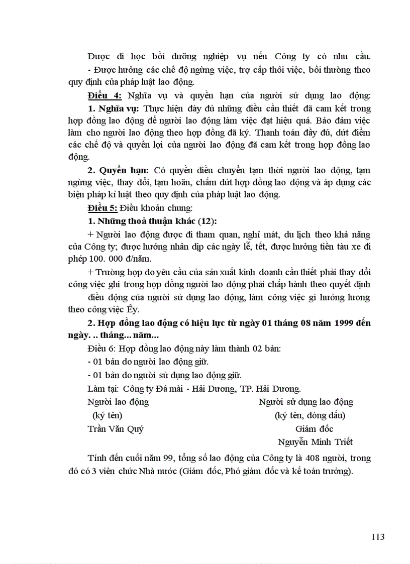 image for page Thực tiễn ký kết và thực hiện họp đồng lao động tại Công ty Đá mài - Hải Dương