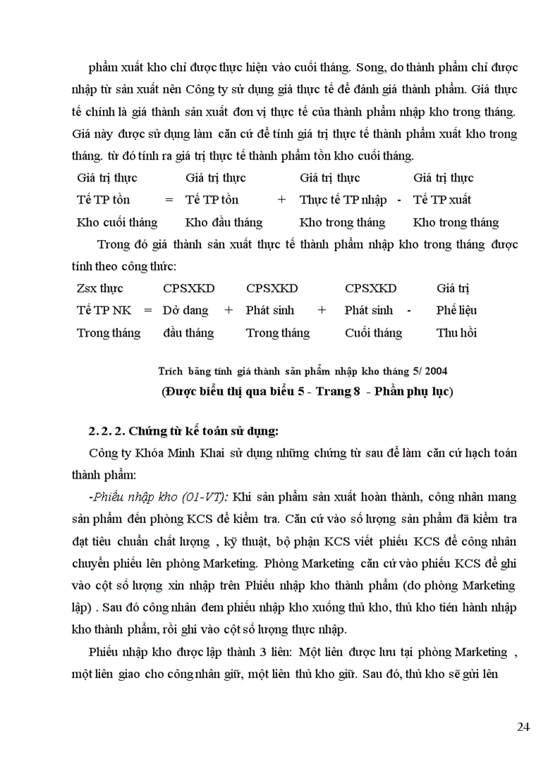 image for page Kế toán tiêu thụ thành phẩm và xác định kết quả tiêu thụ thành phẩm tại Công ty Khoá Minh khai