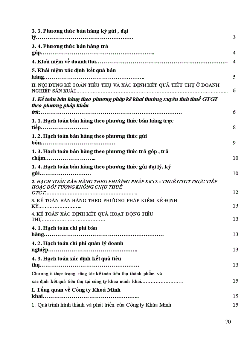 image for page Kế toán tiêu thụ thành phẩm và xác định kết quả tiêu thụ thành phẩm tại Công ty Khoá Minh khai