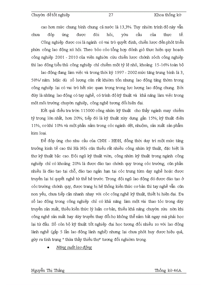 image for page Vận dụng một số phương pháp thống kê để phân tích giá trị sản xuất công nghiệp trên địa bàn Hà Nội giai đoạn 1997-2007 và dự đoán đến năm 2009