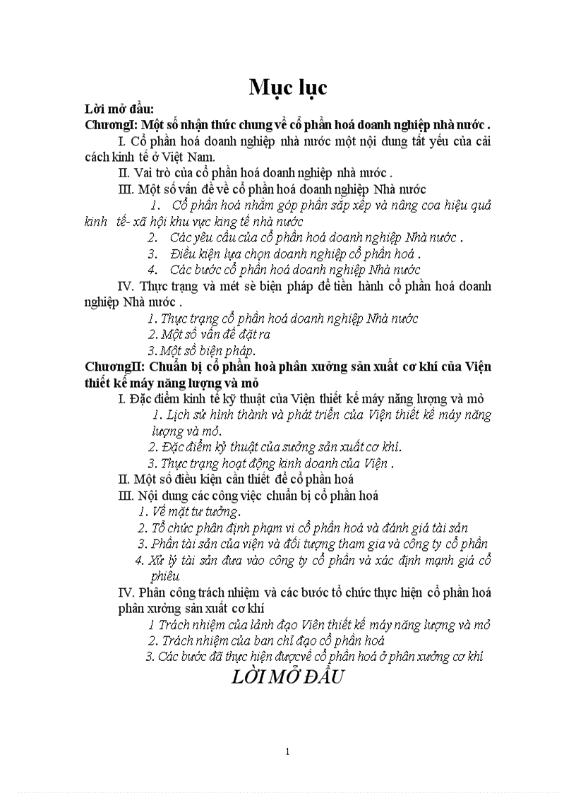 image for page Cổ phần hoá phân xưởng sản xuất cơ khí của Viện thiết kế Máy năng lượng và Mỏ
