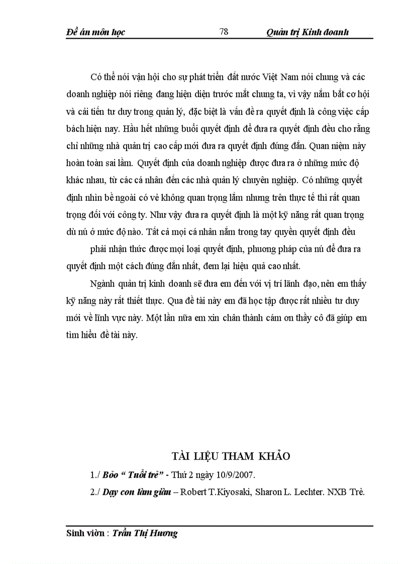 image for page Đề án môn học Quản trị Kinh doanh