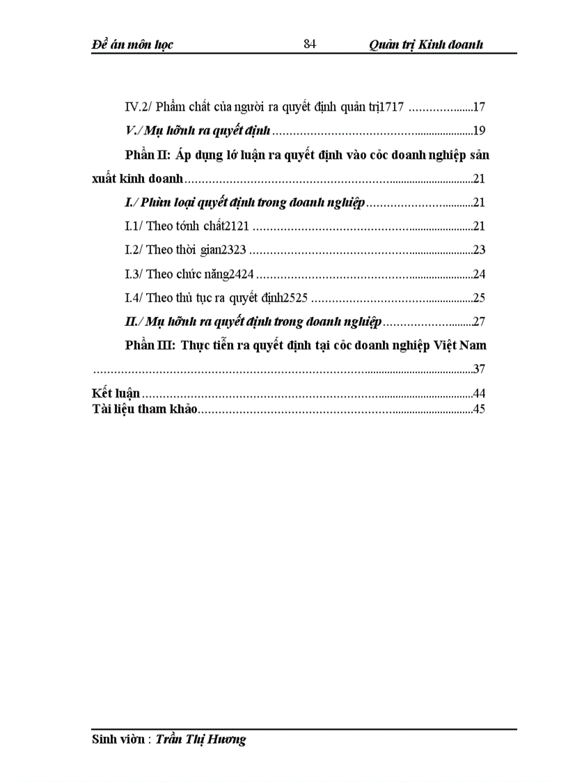 image for page Đề án môn học Quản trị Kinh doanh