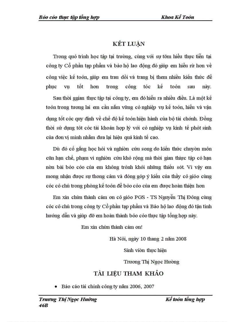 image for page Báo cáo thực tập tổng hợp tại Công ty Cổ phần Tạp phẩm và Bảo hộ lao động