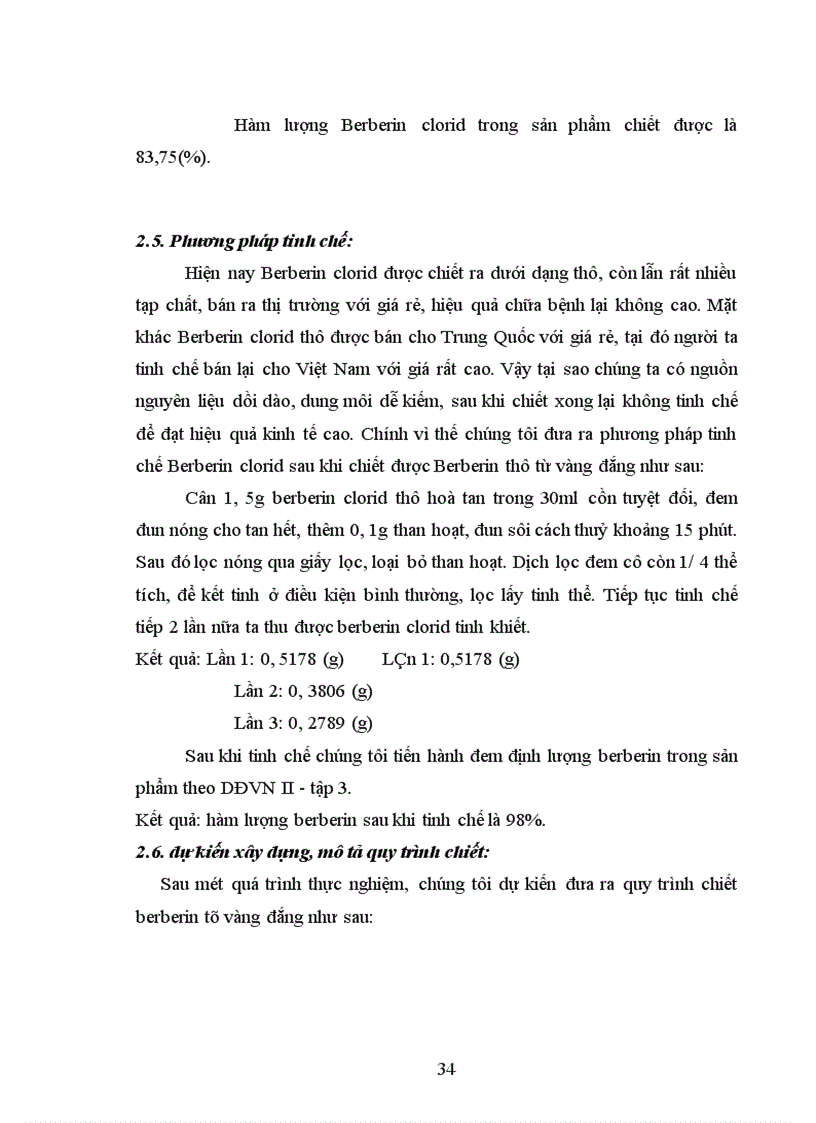 image for page Góp phần nghiên cứu phương pháp chiết xuất Berberin từ cây vàng đắng Coscinium usitatum Pierre