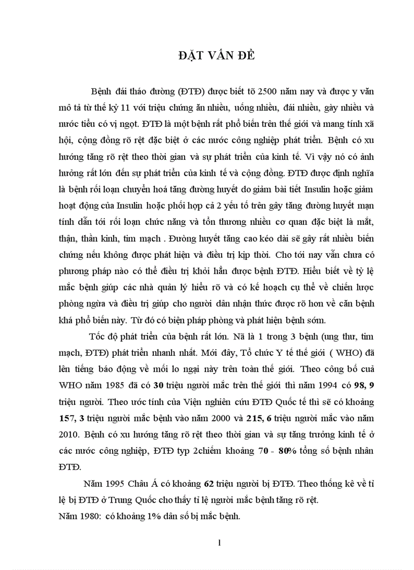 image for page Tìm hiểu tình hình bệnh ĐTĐ trong 5 năm (1996 – 2000) tại khoa nội tiết bệnh viện Bạch Mai