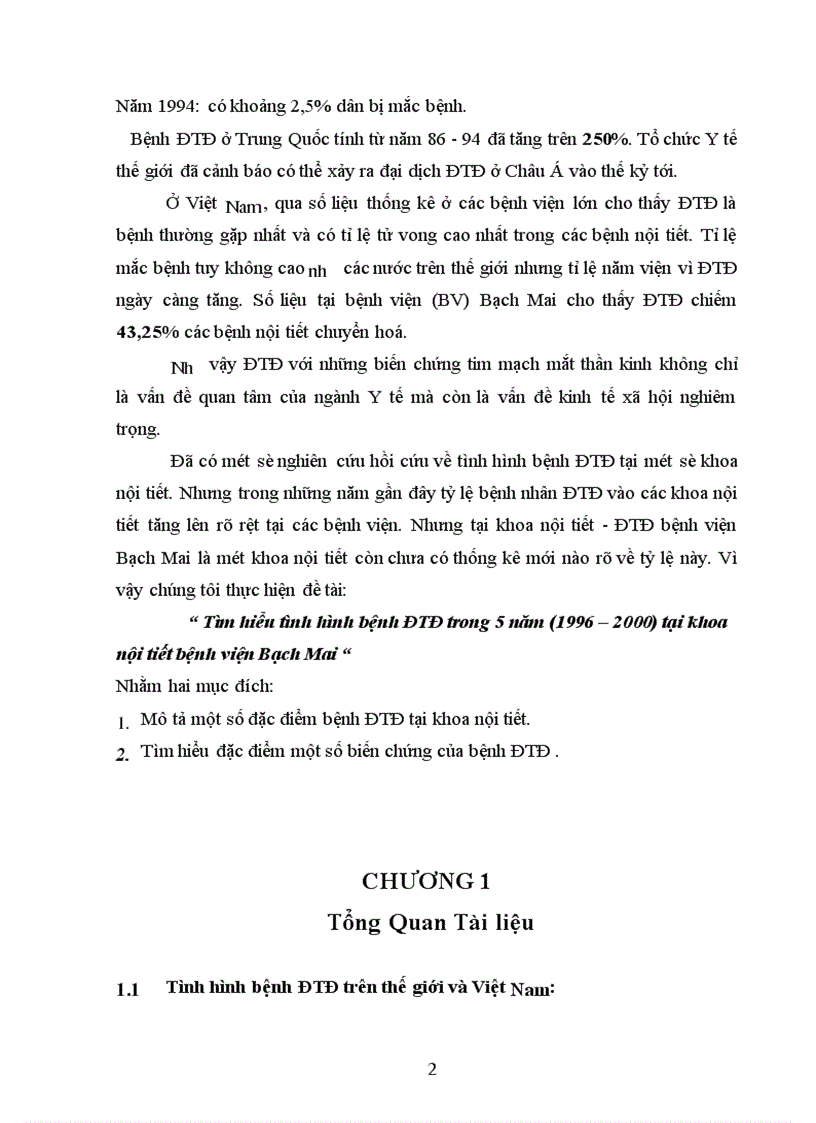 image for page Tìm hiểu tình hình bệnh ĐTĐ trong 5 năm (1996 – 2000) tại khoa nội tiết bệnh viện Bạch Mai
