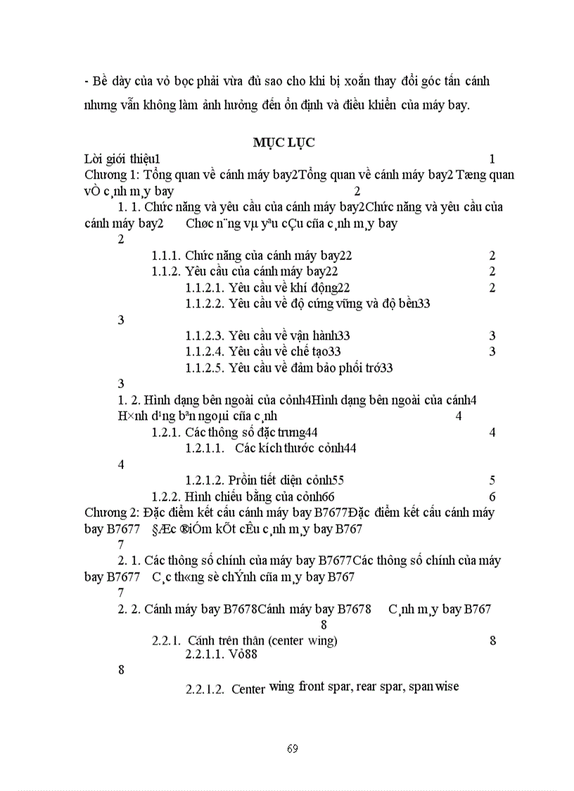 image for page Đặc điểm chịu tải của cánh máy bay B767