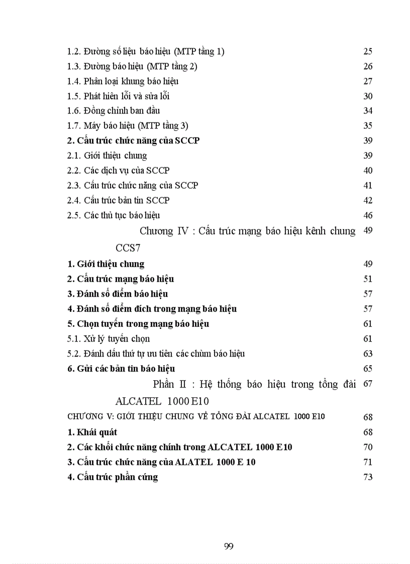 image for page Hệ thống báo hiệu số 7 trong tổng đài ALCATEL 1000 E10