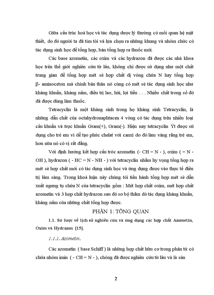 image for page Nghiên cứu và ứng dụng các hợp chất Azometin, Oxim và Hydrazon