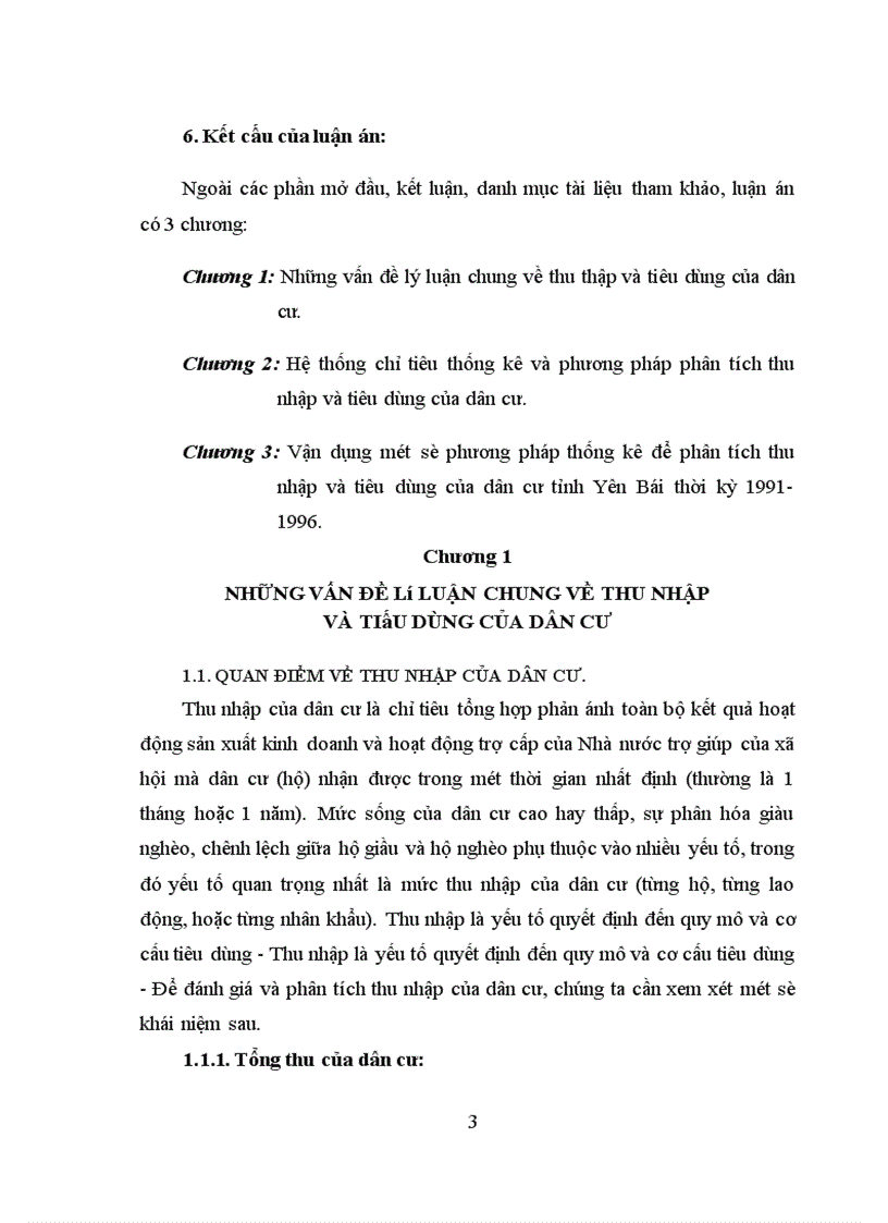 image for page Vận dụng một số phương pháp thống kê để phân tích thu nhập và tiêu dùng của dân cư tỉnh Yên Bái thời kỳ 1991-1996
