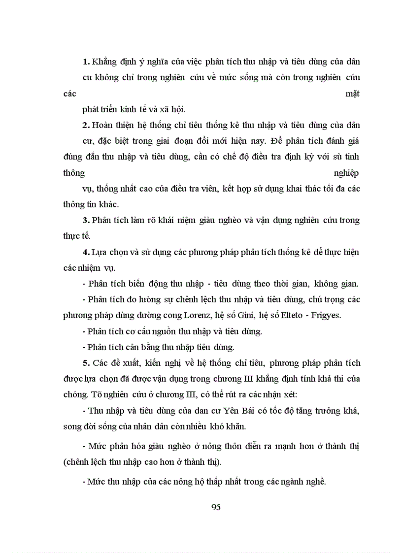image for page Vận dụng một số phương pháp thống kê để phân tích thu nhập và tiêu dùng của dân cư tỉnh Yên Bái thời kỳ 1991-1996