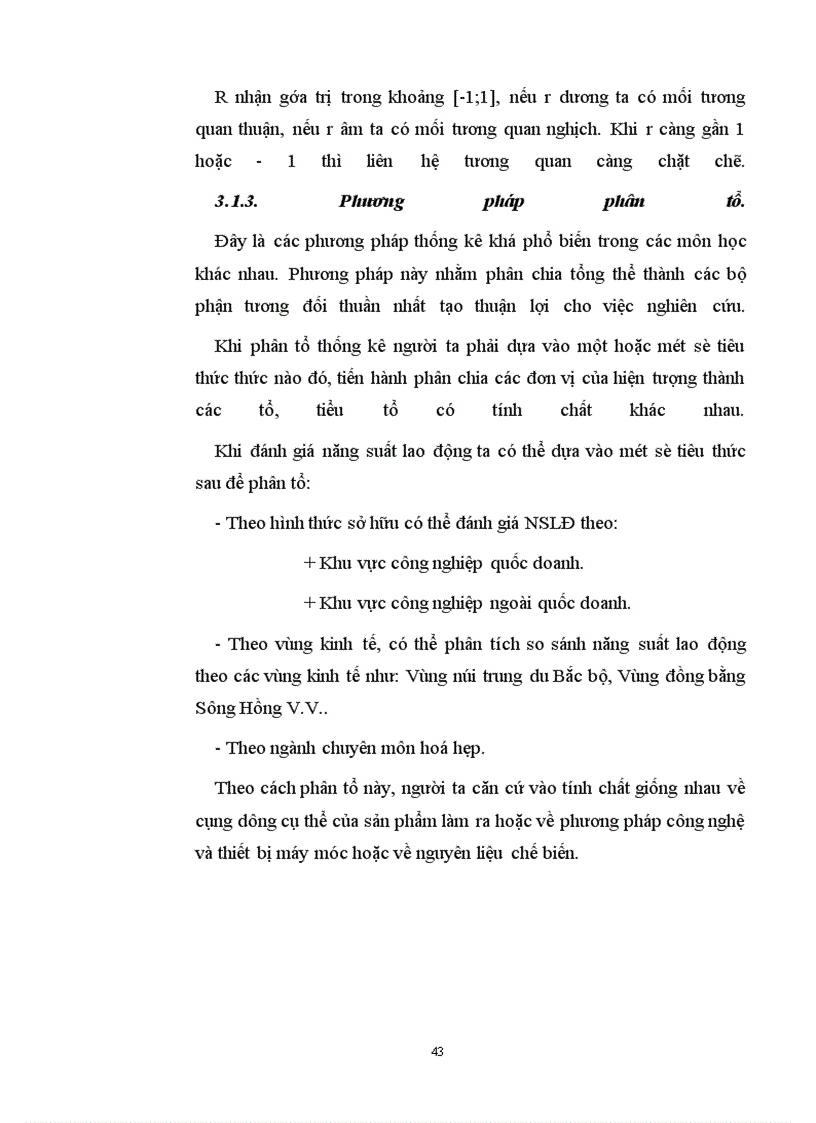 image for page Sử dụng một số phương pháp thống kê phân tích hiệu quả sử dụng lao động trong Công nghiệp
