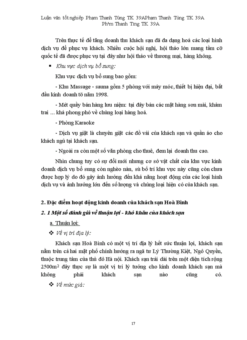 image for page Vận dụng một số phương pháp thống kê phân tích biến động doanh thu tại khách sạn Hoà Bình