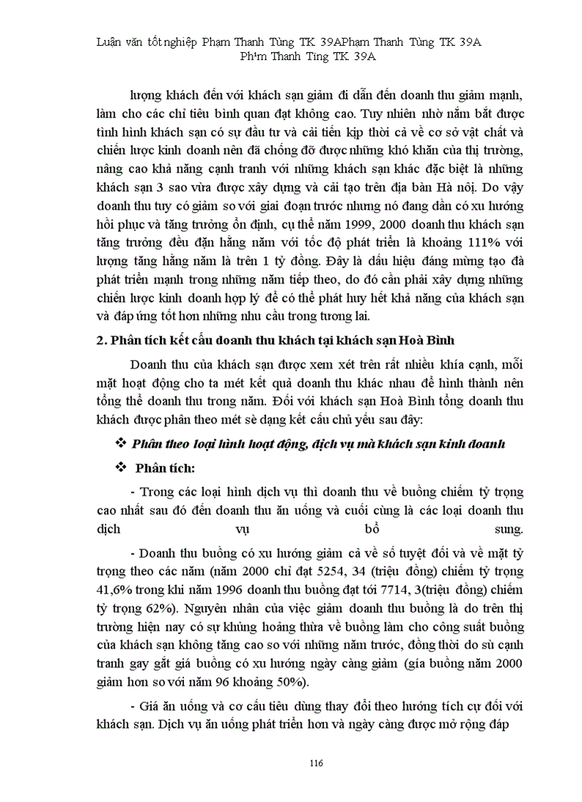 image for page Vận dụng một số phương pháp thống kê phân tích biến động doanh thu tại khách sạn Hoà Bình