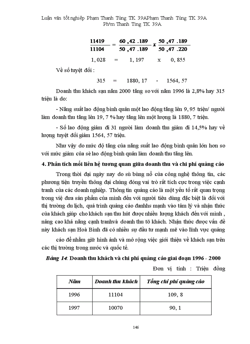 image for page Vận dụng một số phương pháp thống kê phân tích biến động doanh thu tại khách sạn Hoà Bình