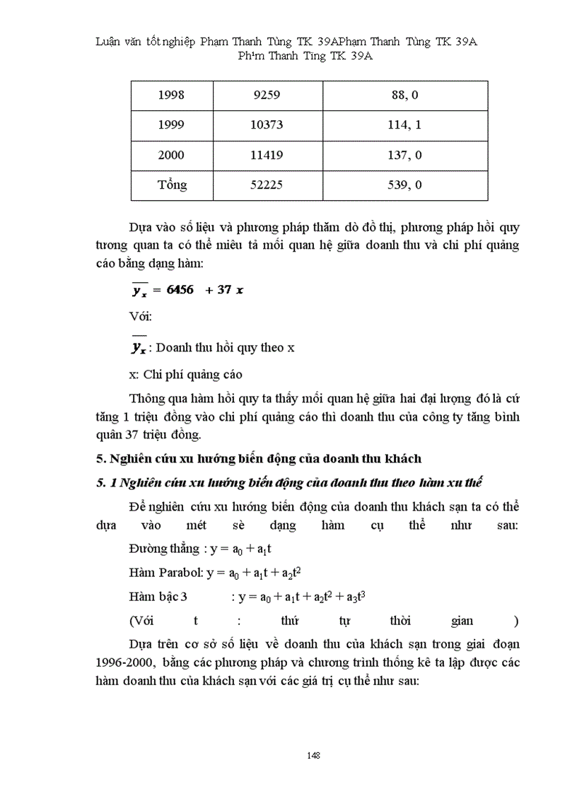 image for page Vận dụng một số phương pháp thống kê phân tích biến động doanh thu tại khách sạn Hoà Bình