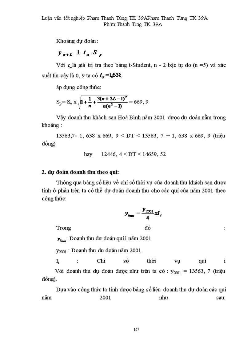 image for page Vận dụng một số phương pháp thống kê phân tích biến động doanh thu tại khách sạn Hoà Bình