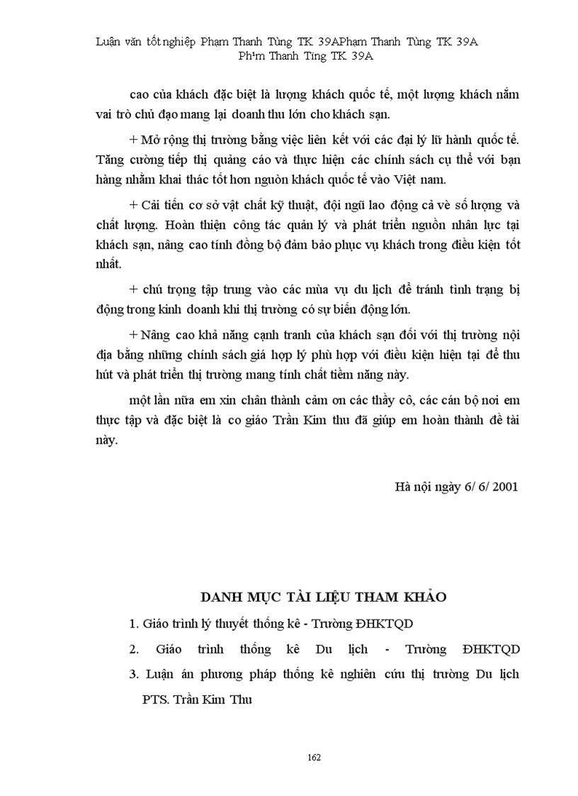 image for page Vận dụng một số phương pháp thống kê phân tích biến động doanh thu tại khách sạn Hoà Bình