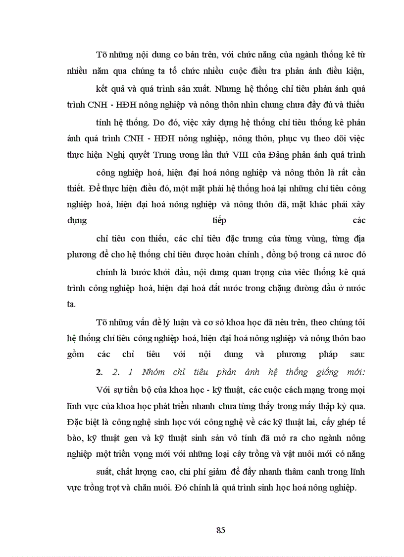 image for page Hệ thống chỉ tiêu CNH - HĐH nông nghiệp và nông thôn và áp dụng các phương pháp phân tích thống kê để phân tích quá trình CNH - HĐH ở tỉnh Hải Dương