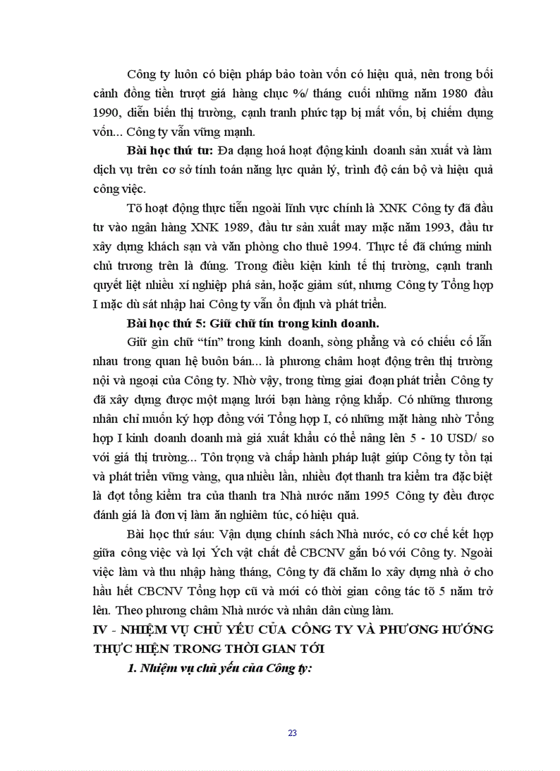 image for page Báo cáo tổng hợp hoạt động của công ty Xuất nhập khẩu tổng hợp I