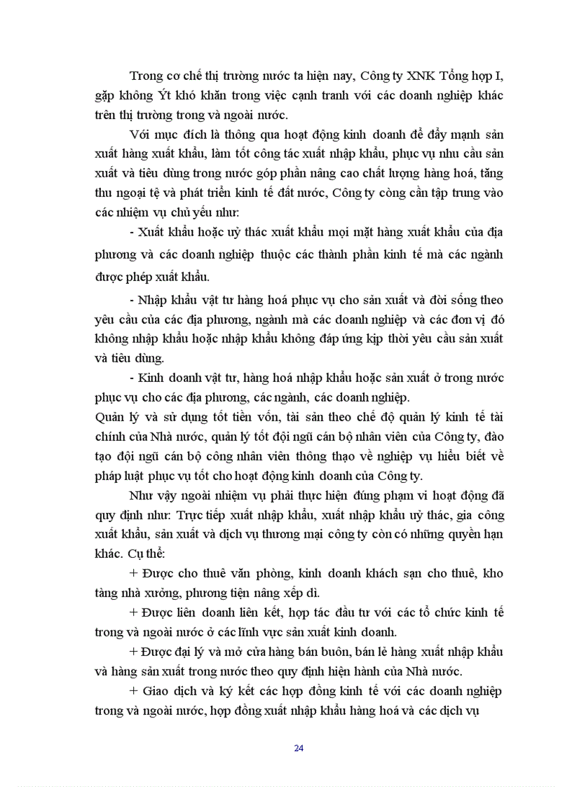 image for page Báo cáo tổng hợp hoạt động của công ty Xuất nhập khẩu tổng hợp I