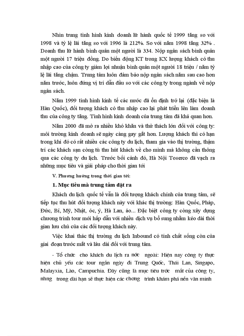 image for page Báo cáo tổng hợp tại Công ty du lịch dịch vụ Hà Nội – Toserco