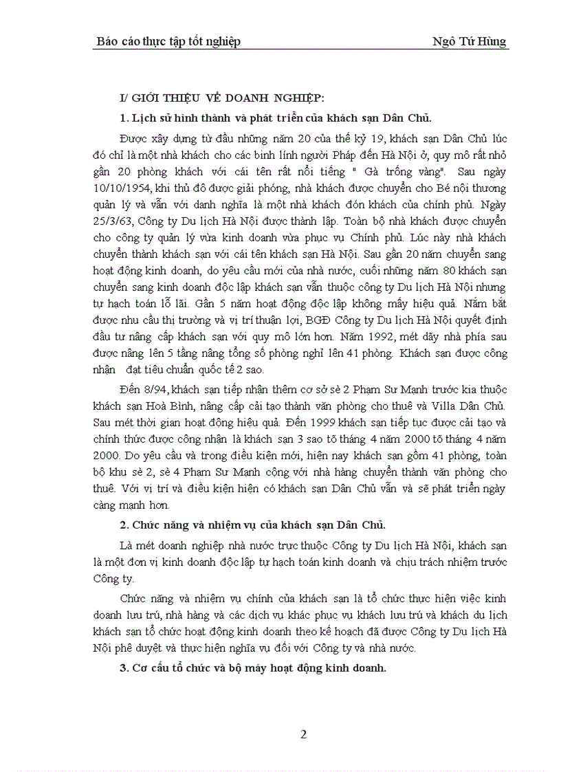 image for page Báo cáo thực tập tốt nghiệp atij doanh nghiệp và mục tiêu kinh doanh khách sạn Dân Chủ