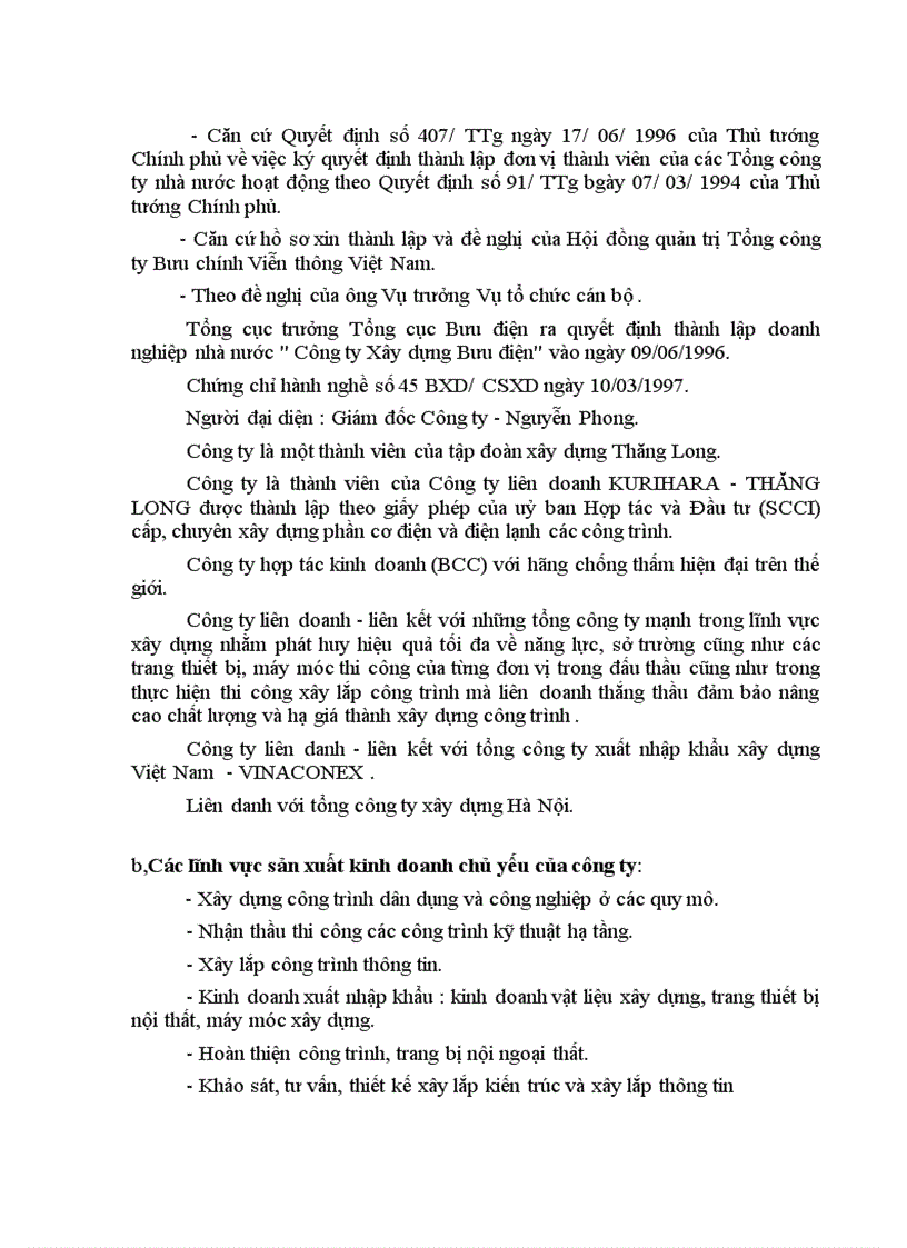 image for page Báo cáo thực tập tốt nghiệp tại công ty xây dựng bưu điện