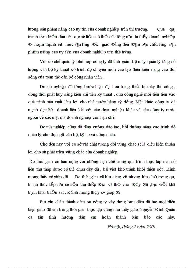 image for page Báo cáo thực tập tốt nghiệp tại công ty xây dựng bưu điện