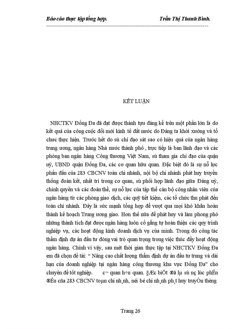 image for page Bản báo cáo thực tập ngân hàng Công thương Đống Đa