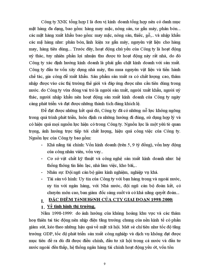 image for page Báo cáo tổng hợp tại Công ty xuất nhập khẩu tổng hợp I